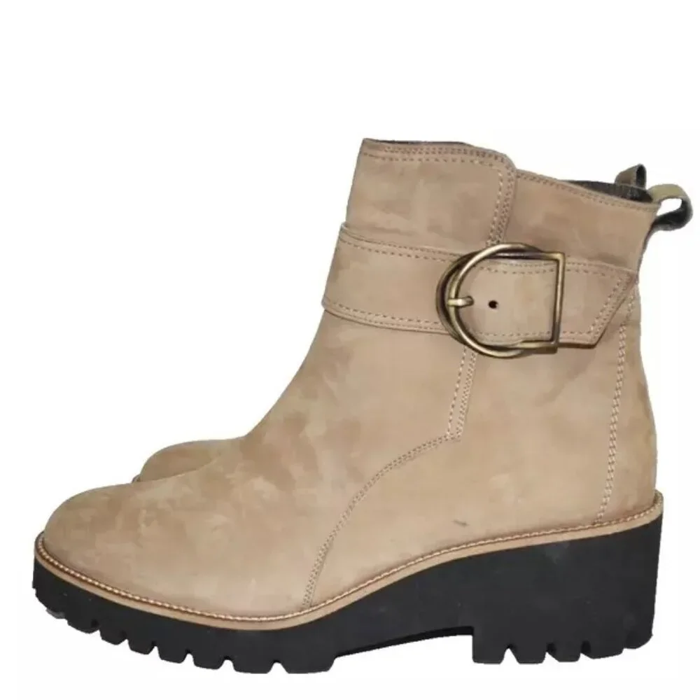 Paul Green Tan and Black Combat Boots - Picture 5 of 7